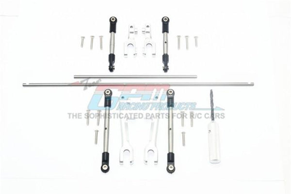 GPM Racing Traxxas Unlimited Desert Racer Stainless Steel Front + Rear Sway Bar & Aluminum Sway Bar Arm & Stainless Steel Linkage - 23Pcs Set Silver