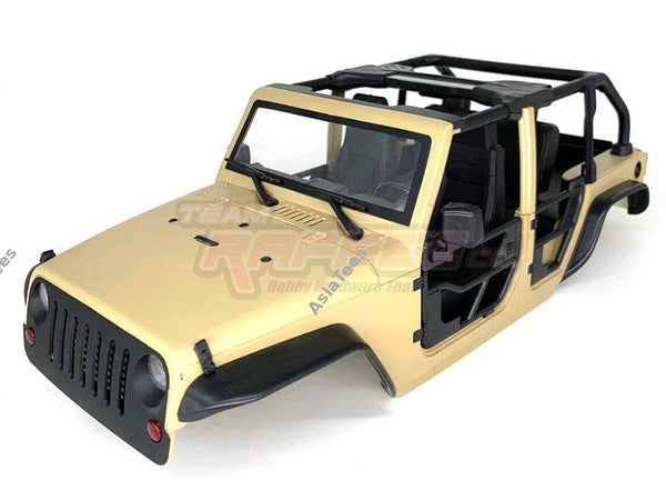 Team Raffee Co. Rubicon Hard Body w/ Full Tube Doors & Open-Top for 1/10 Crawler 313mm Desert Yellow