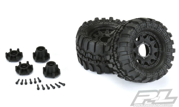 Pro-Line Trencher 2.8" All Terrain Tires Mounted on Raid Black 6x30 Removable Hex Wheels (2) for Stampede 2wd & 4wd Front and Rear