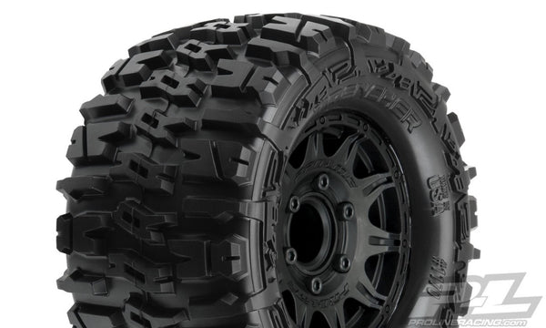 Pro-Line Trencher 2.8" All Terrain Tires Mounted on Raid Black 6x30 Removable Hex Wheels (2) for Stampede 2wd & 4wd Front and Rear