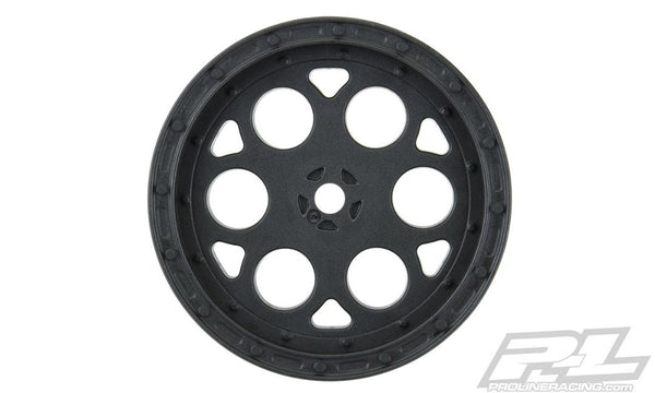 Pro-Line Showtime 2.2" Sprint Car 12mm Hex Front Black Wheels (2) for Dirt Oval (using 2.2" 2WD Buggy Front Tires)