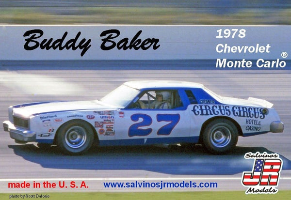 Salvinos JR Models 1/25 Buddy Baker #27 1978 Chevrolet Monte Carlo  Model Kit