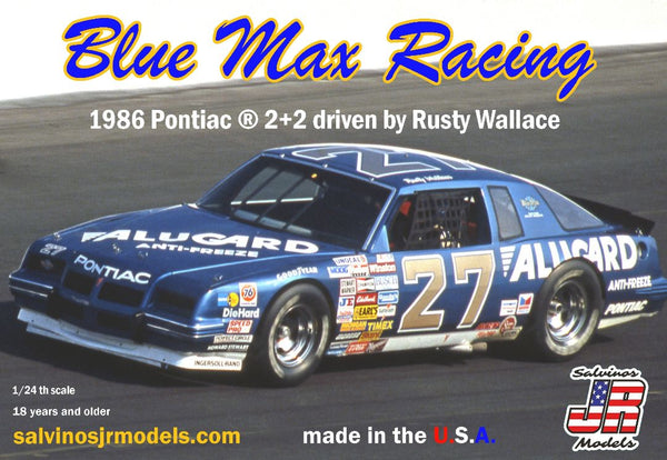Salvinos JR Models 1/24 Blue Max Racing 1986 2+2 Driven by Rusty Wallace Model Kit