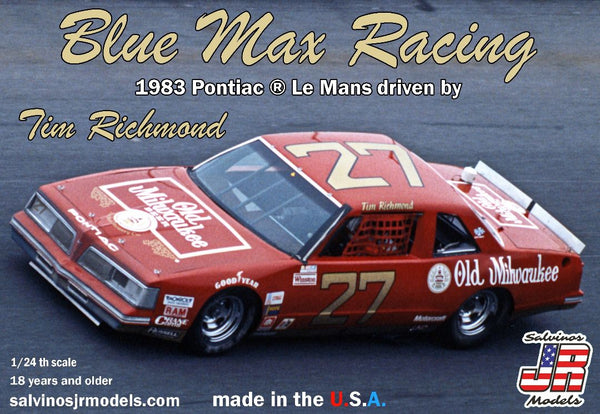 Salvinos JR Models 1/24 Blue Max Racing 1983 Pontiac LeMans driven by Tim Richmond Model Kit