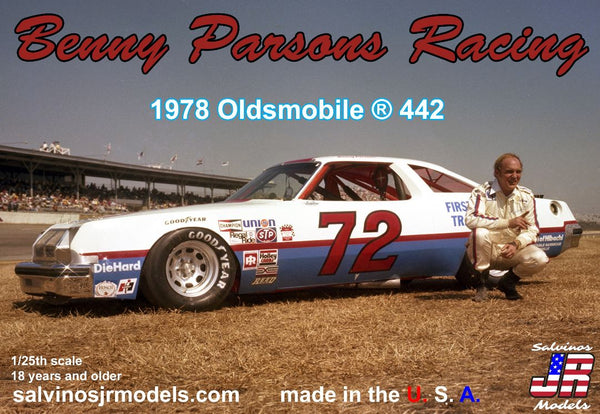 Salvinos JR Models 1/25 Benny Parson Racing 1978 Oldsmobile 442 Model Kit