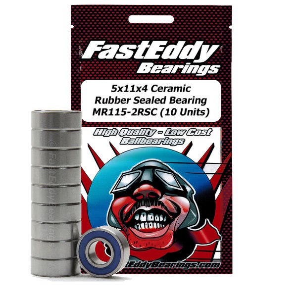 Fast Eddy 5x11x4 Ceramic Rubber Sealed Bearing MR115-2RSC (10 Units)