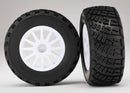 Traxxas Tires & wheels, assembled, glued (White wheels, BFGoodrich Rally, gravel pattern, S1 compound tires, foam inserts) (2)