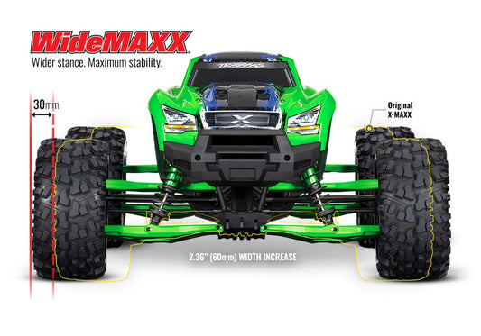 Traxxas Suspension kit, X-Maxx WideMaxx, (includes front & rear suspension arms, front toe links, driveshafts, shock springs)