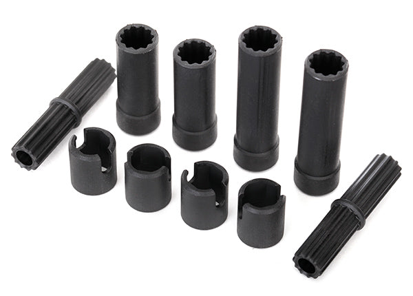 Traxxas Half shafts, center (internal splined, front (2) & internal splined, rear (2)/ external splined (2)/ pin retainer (4)) (plastic parts only)
