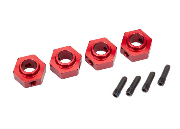 Traxxas Wheel hubs, 12mm hex, 6061-T6 aluminum (red-anodized)