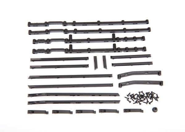 Traxxas Side trim, left & right (black)/ side trim retainers (6)/ door handles, left, right, & rear/ door handle mount/ 1.6x5 BCS (self-tapping) (35)