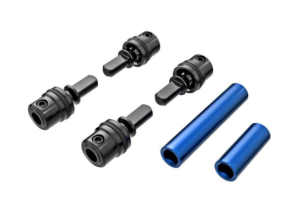 Traxxas Driveshafts, Center, Male (Metal) (4)/ Driveshafts, Center, Female, Aluminum 6061-T6 (Blue-Anodized) (Front & Rear)