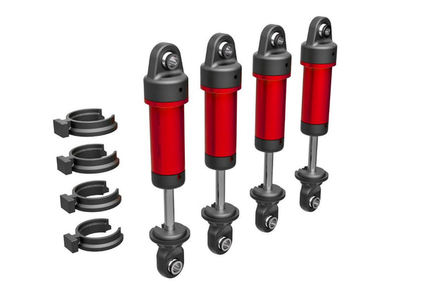 Traxxas Shocks, GTM, 6061-T6 Aluminum (Red-Anodized) (Fully Assembled W/O Springs) (4)