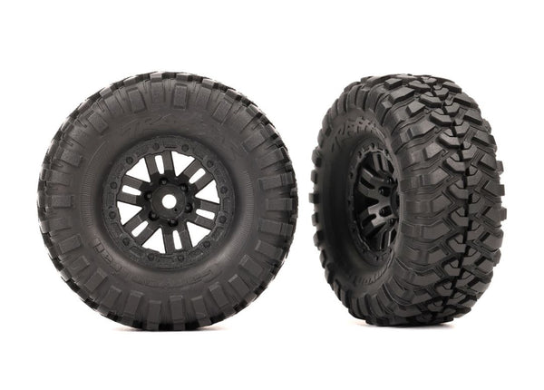 Traxxas Tires & Wheels, Assembled (Black 1.0" Wheels, Canyon Trail 2.2X1.0" Tires) (2)