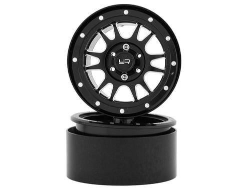 Yeah Racing 2.2" Aluminum 12-Spoke Beadlock Wheels w/12mm Hex (Black) (2)